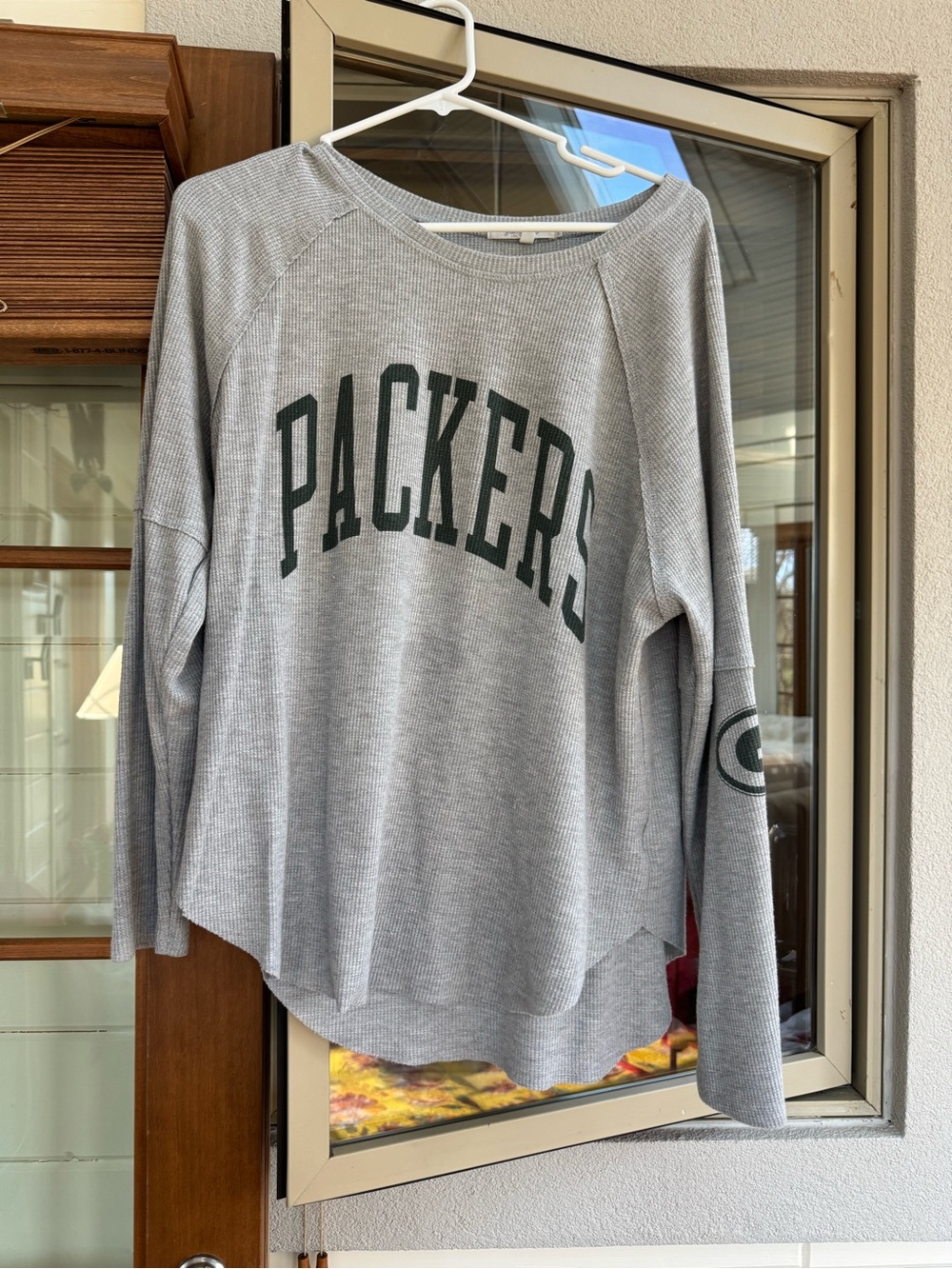 Junk Food Clothing Gray "Packers" Long Sleeve Tee